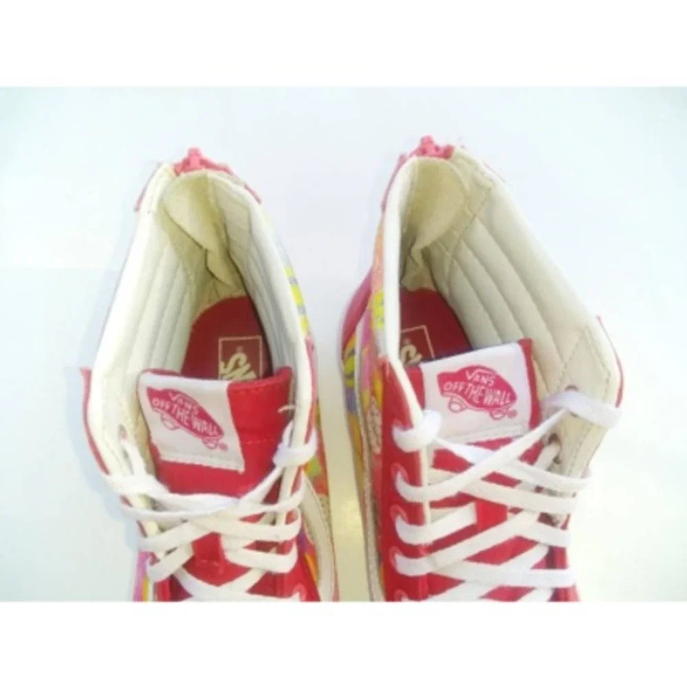 Vans Unisex Kids Sneaker‎ Shoes Red White Fruits 721278 Lace Up Mid Top 6